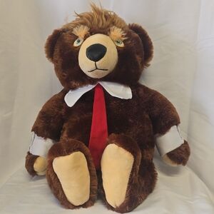 Trumpy Donald Trump Deluxe Plush Brown Bear American Flag Cape, 22" Plush, MAGA
